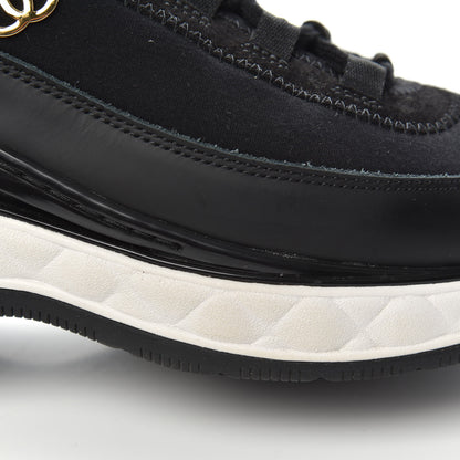 Chanel Velvet Calfskin Mixed Fibers CC Sneakers 36.5 Black 9 of 11