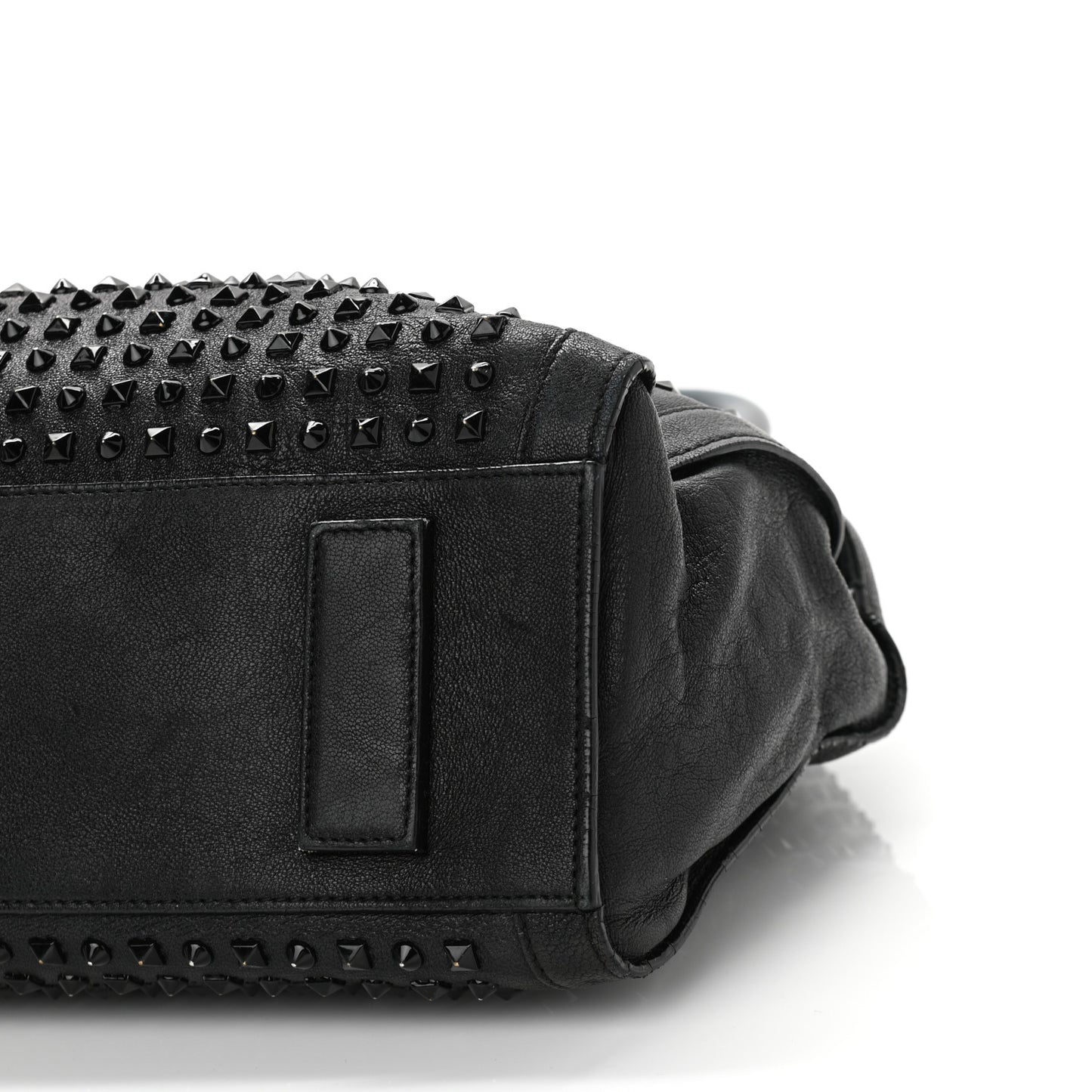 Lambskin Studded Large De Manta Tote Black