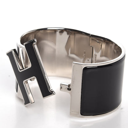 Hermes Enamel Extra Wide Clic Clac H Bracelet GM Black 4 of 7