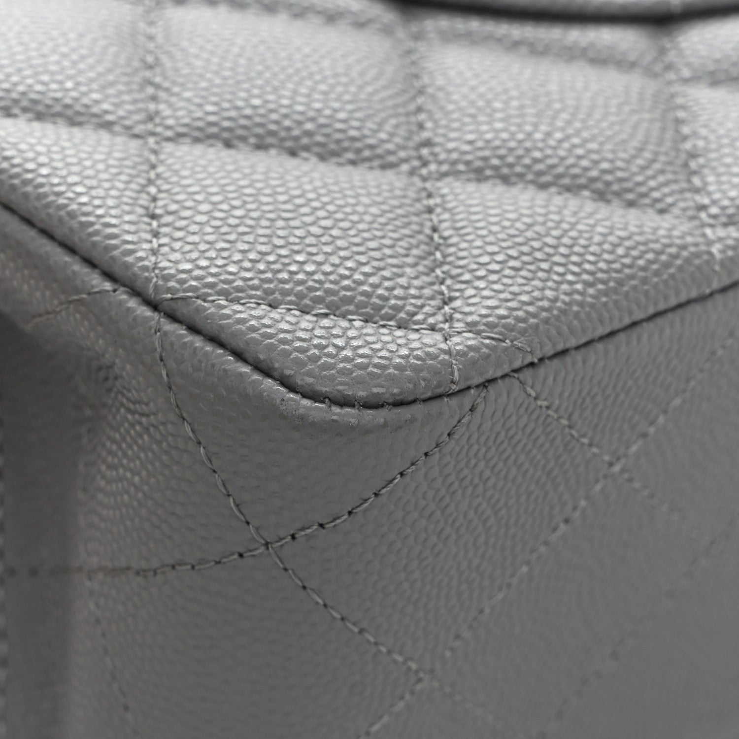 Chanel Caviar Quilted Medium Double Flap Grey 13 of 14