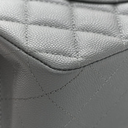 Chanel Caviar Quilted Medium Double Flap Grey 13 of 14