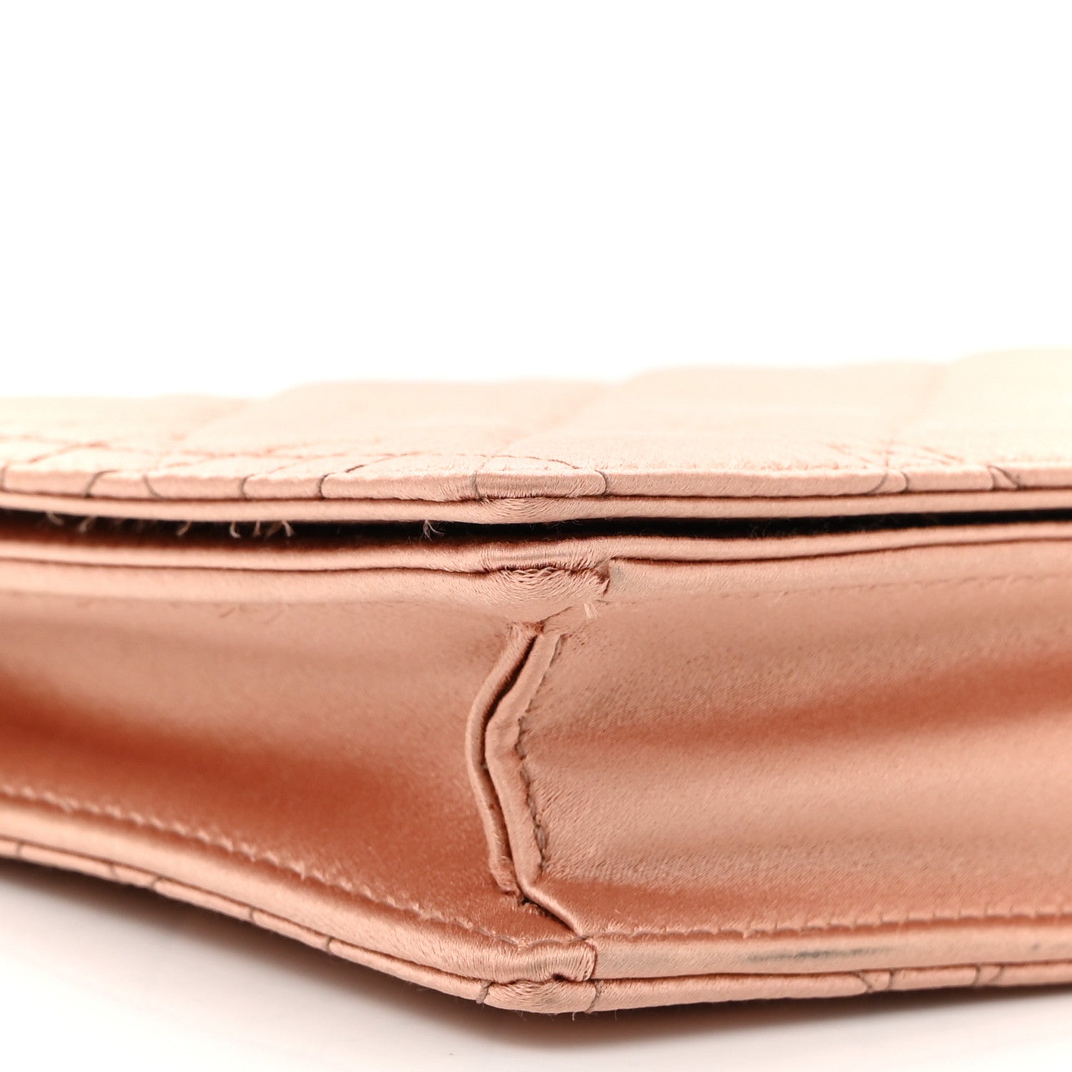 Christian Dior Satin Crystal Cannage Lady Dior Pouch Nude 10 of 11