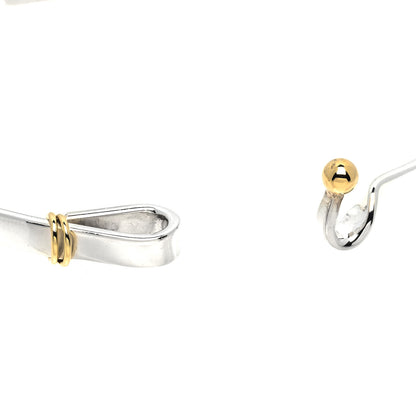 Tiffany Sterling Silver 18K Yellow Gold Hook Eye Bangle Bracelet 3 of 4