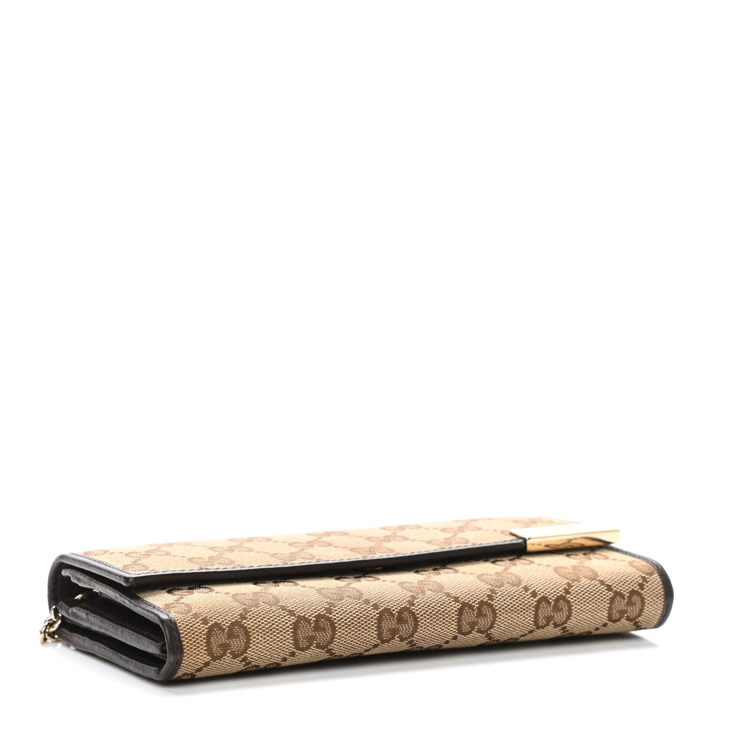 Gucci Monogram Dice Chain Wallet Beige Ebony Chocolate 4 of 9