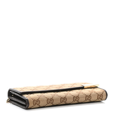 Gucci Monogram Dice Chain Wallet Beige Ebony Chocolate 4 of 9