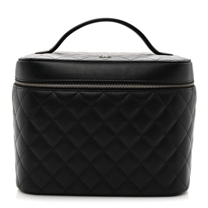 Chanel Lambskin Quilted Large Vanity Pouch Black 1 of 7
