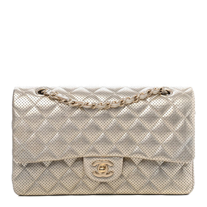 Chanel Metallic Lambskin Perforated Medium Double Flap Gold 1 of 4
