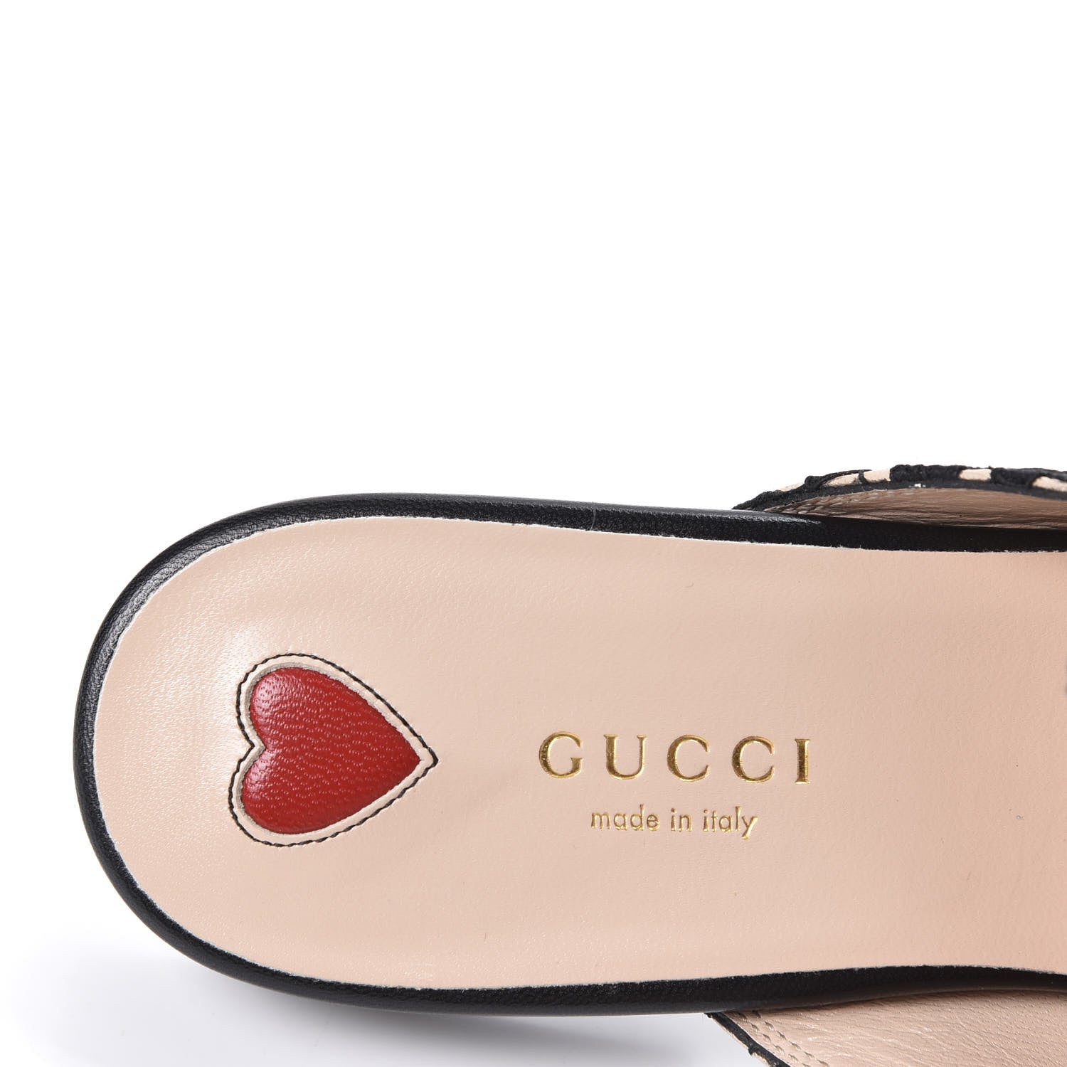 Gucci Lace Malaga Kid Womens Princetown Slippers 39 Black Skin Rose 6 of 10