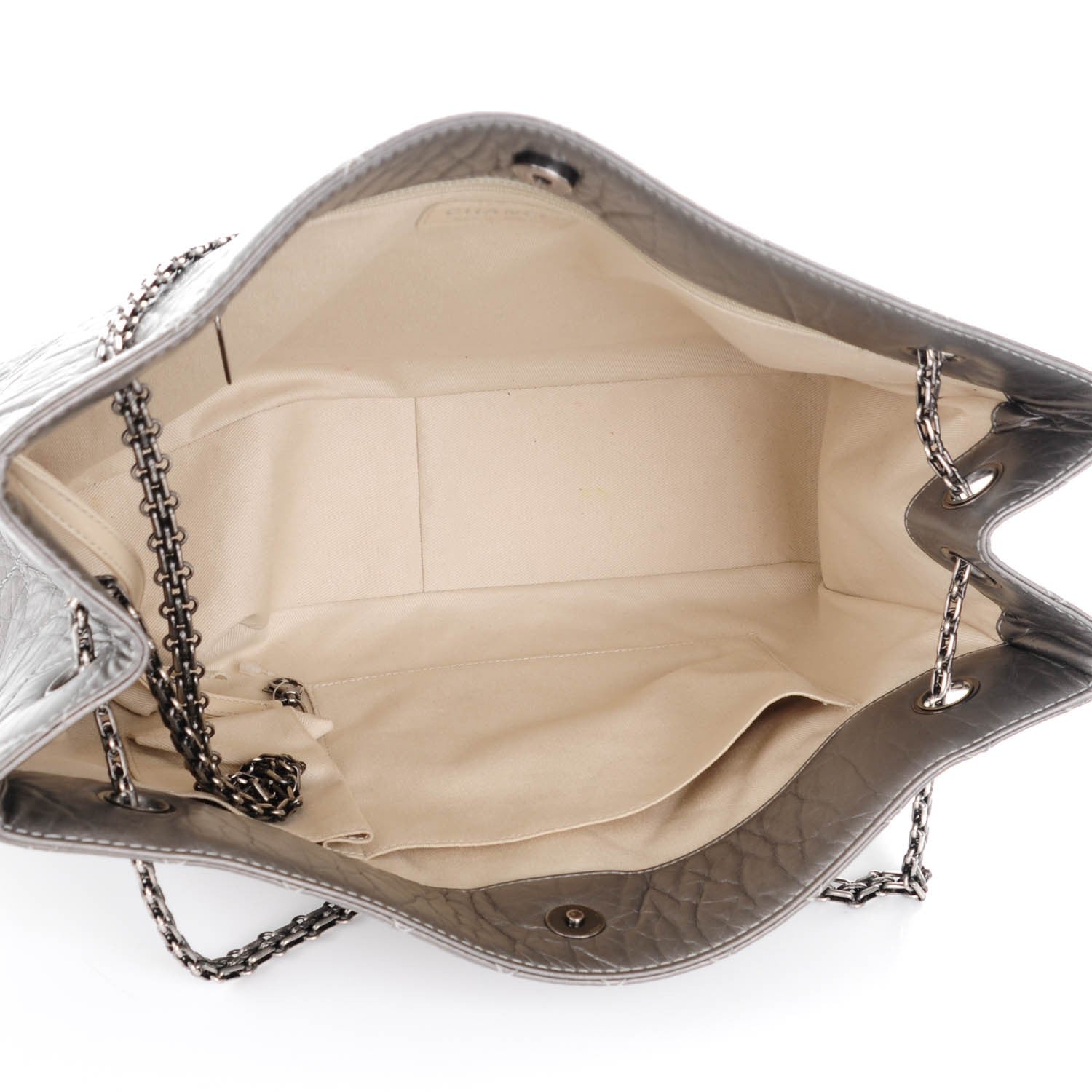 Chanel Aged Calfskin Quilted Reissue 2.55 Tote Dark Silver 5 of 7