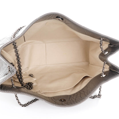 Chanel Aged Calfskin Quilted Reissue 2.55 Tote Dark Silver 5 of 7