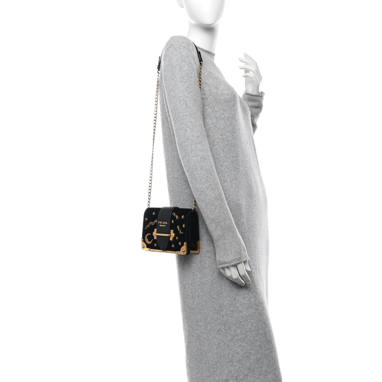 Prada Velvet Cahier Astrology Bag Black 2 of 9