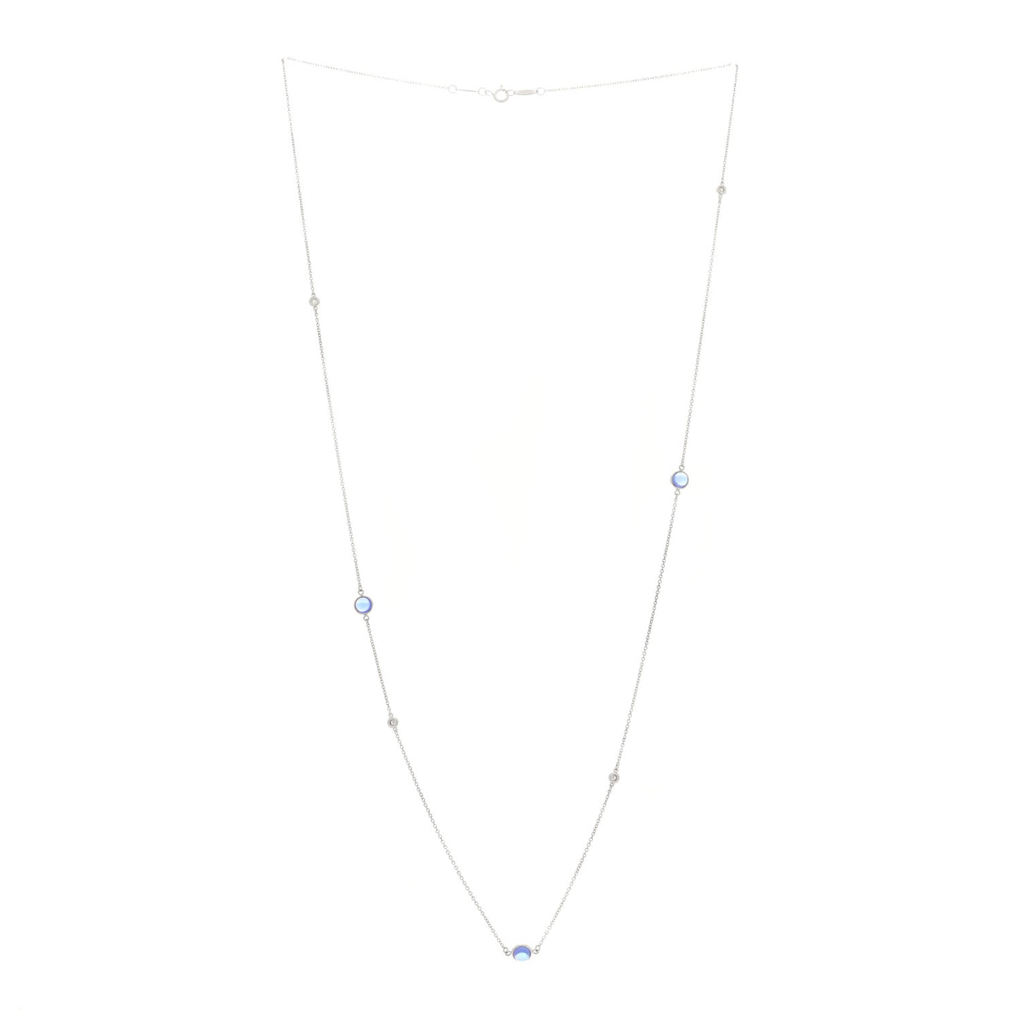 Sterling Silver Diamond Tanzanite Elsa Peretti Color By The Yard Sprinkle Necklace