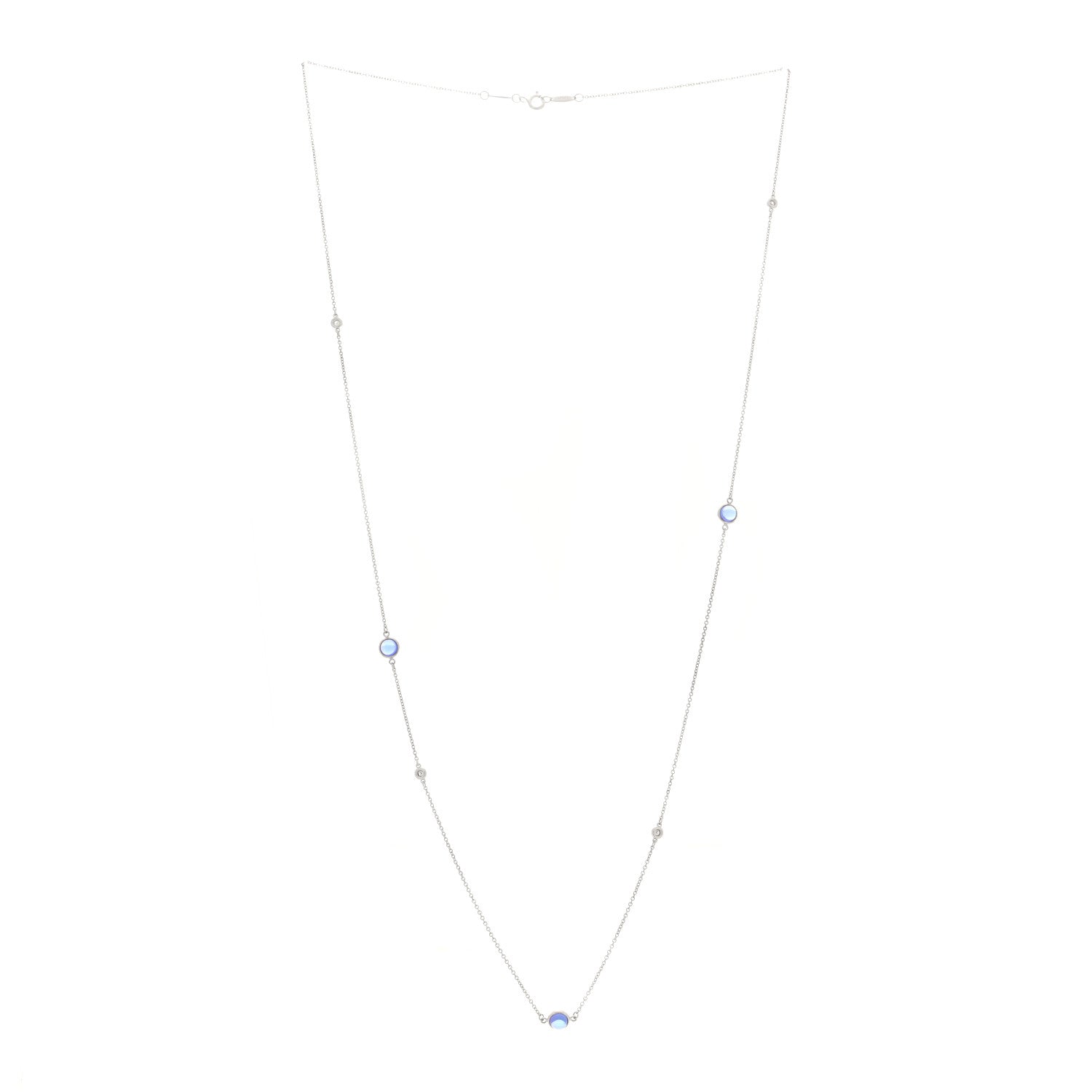 Tiffany Sterling Silver Diamond Tanzanite Elsa Peretti Color By The Yard Sprinkle Necklace 3 of 5
