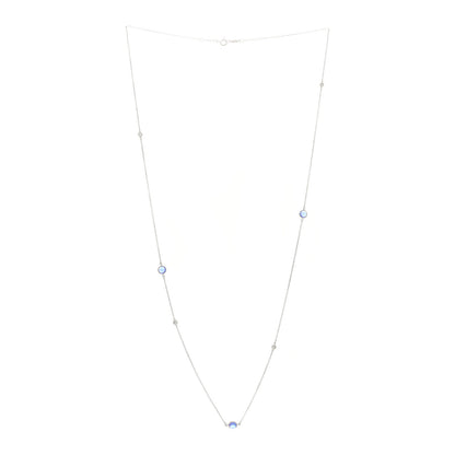 Tiffany Sterling Silver Diamond Tanzanite Elsa Peretti Color By The Yard Sprinkle Necklace 3 of 5