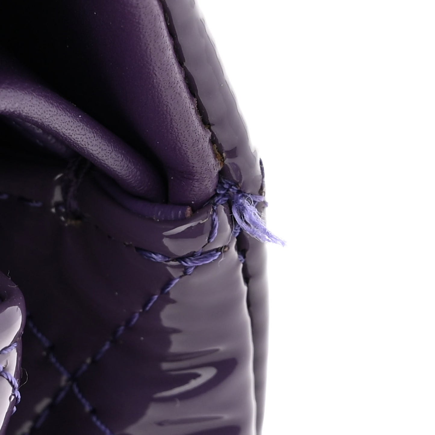 Patent Quilted Medium Double Flap Light Purple
