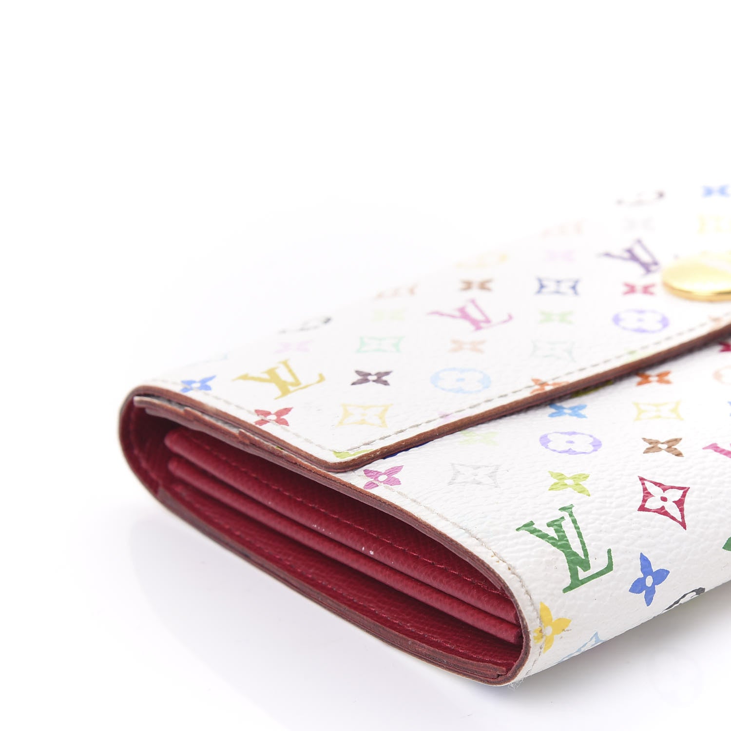 Louis Vuitton Monogram Multicolor Sarah Wallet White Eglantine 5 of 11