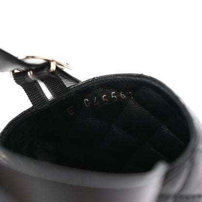Chanel Lambskin Quilted Peep Toe Wedge Sandals 38 Black 9 of 10