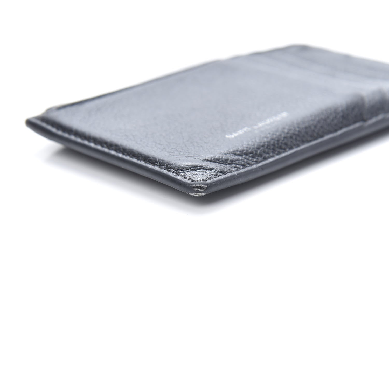 Saint Laurent Grained Calfskin 5 Fragments Zip Pouch Card Holder Black 8 of 13