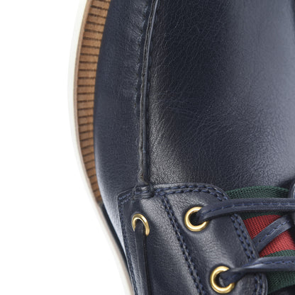 Gucci Calfskin Mens Delta Boat Loafer 10 Blue Ivory 8 of 10