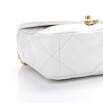 Chanel Goatskin Quilted Medium 19 Flap White 8 of 10