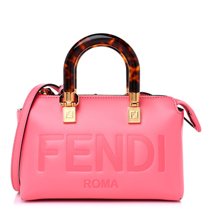 Fendi Vitello King Plexiglass Logo Embossed Mini By The Way Top Handle Boston Bag Pink Dalia 1 of 10