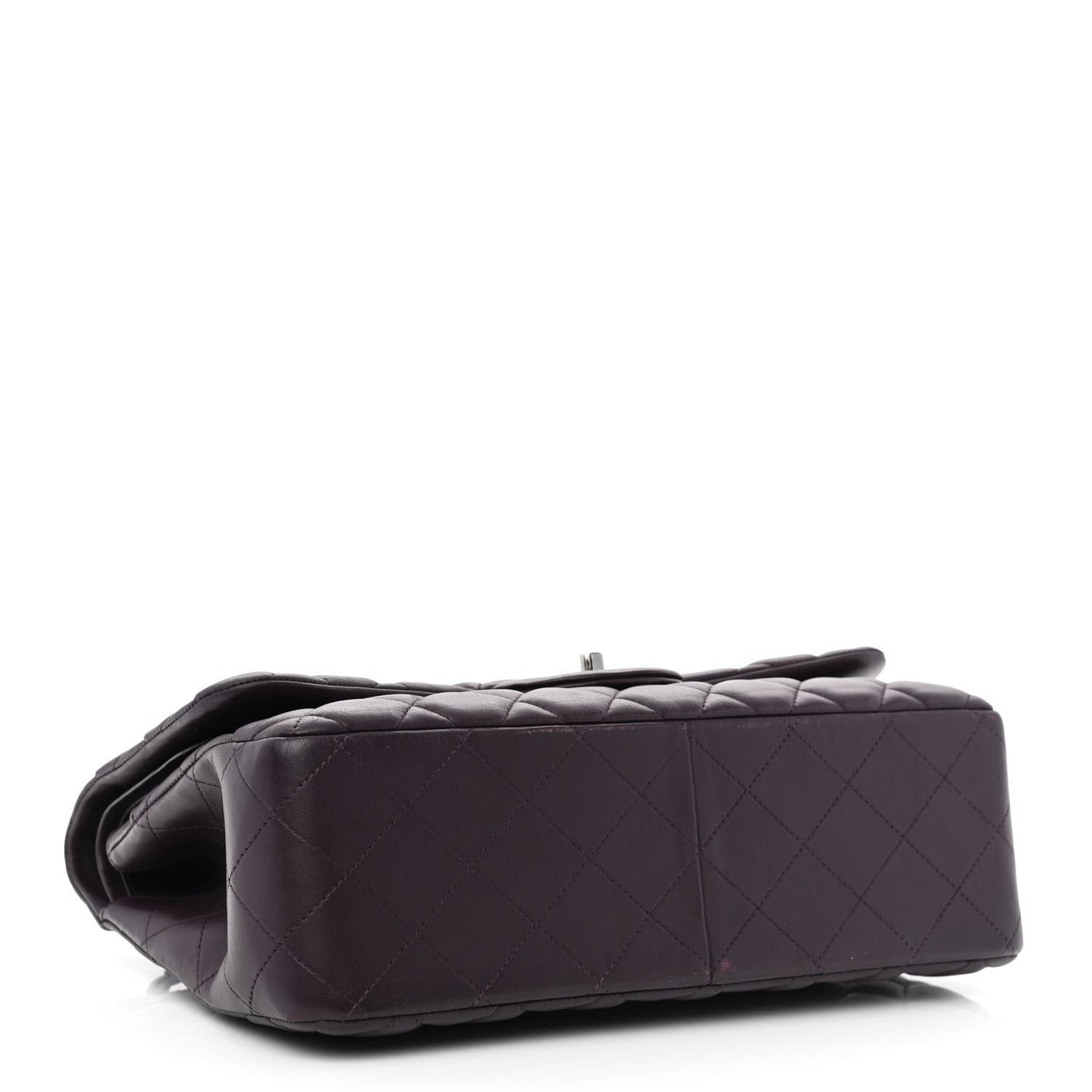 Lambskin Quilted Jumbo Double Flap Purple