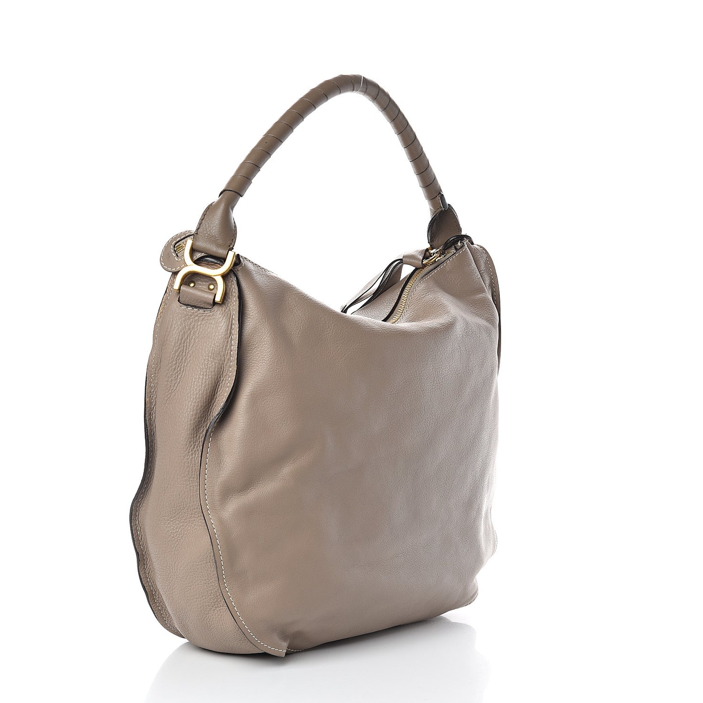 Calfskin Large Marcie Hobo Motty Grey