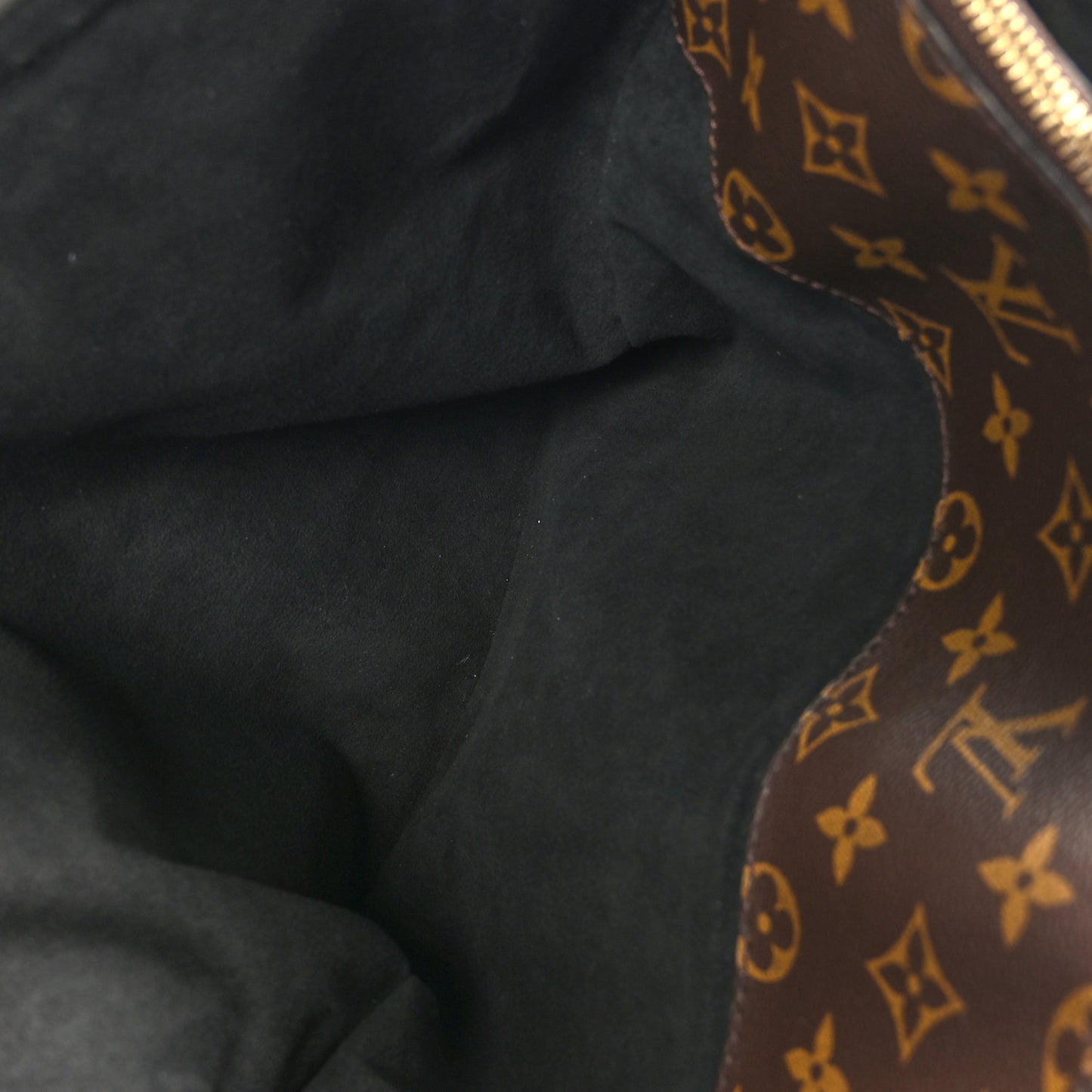 Monogram Flower Zipped Tote MM Black