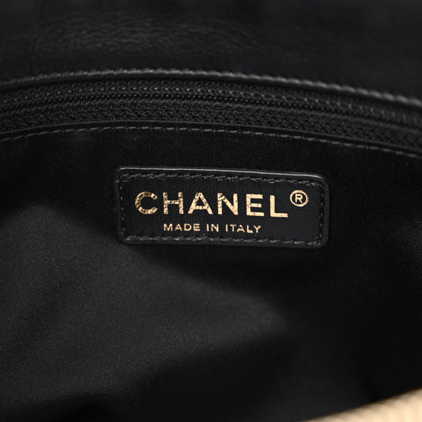 Calfskin Chevron Quilted Surpique Tote Black