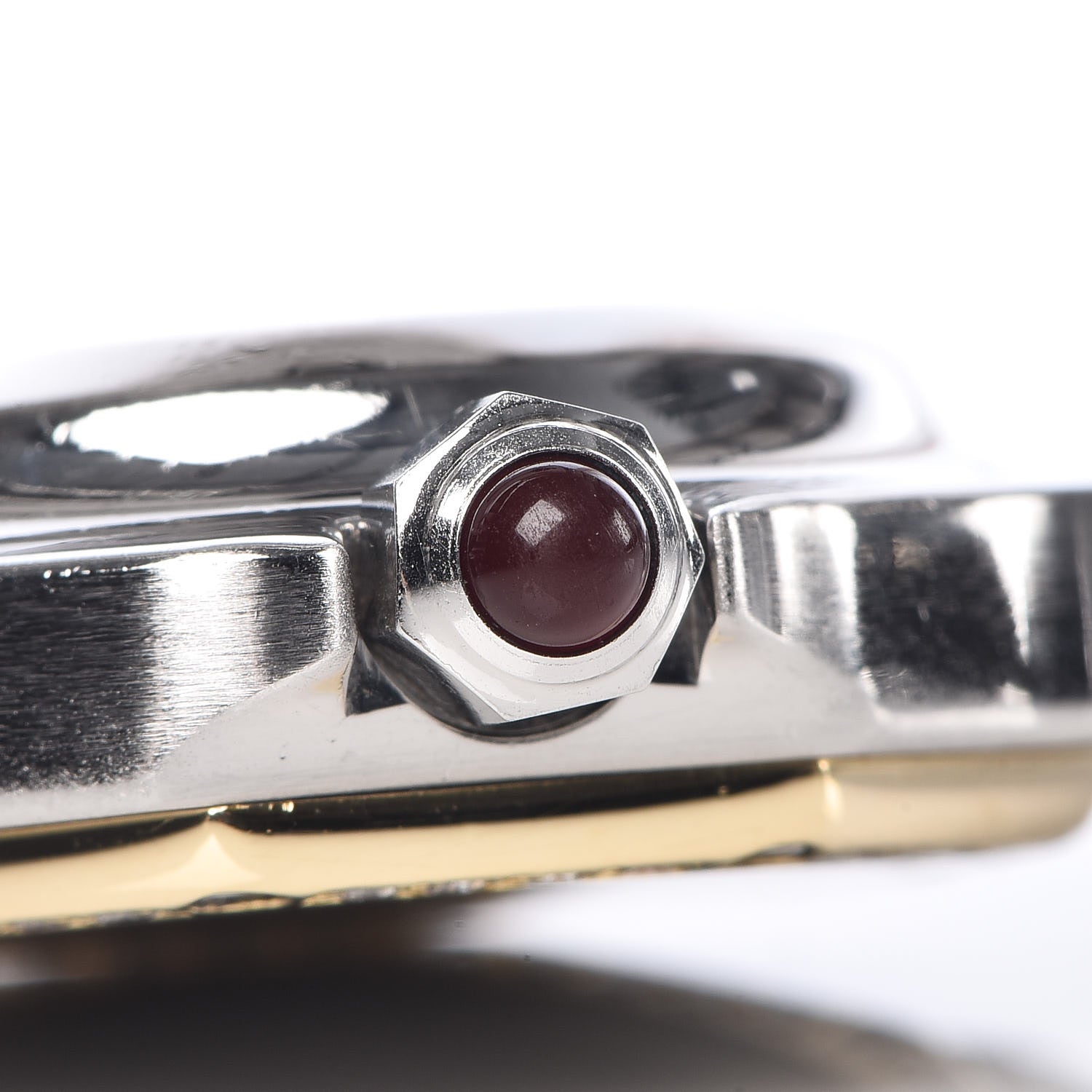 Cartier Stainless Steel 18K Yellow Gold Diamond 25mm Santos Octagon Automatic Watch Black 10 of 11