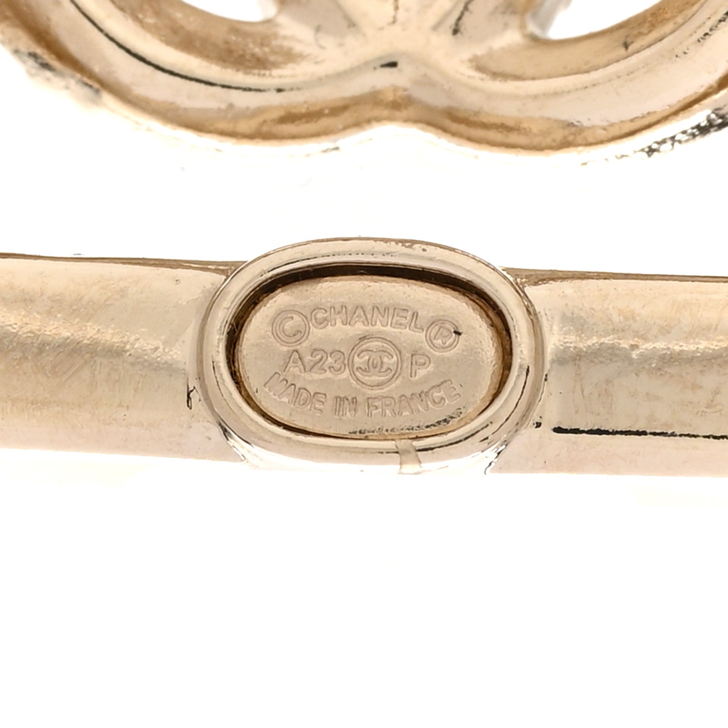 Chanel Metal Crystal Square CC Earrings Gold 4 of 5