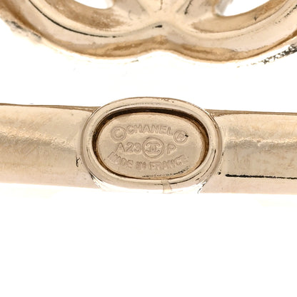 Chanel Metal Crystal Square CC Earrings Gold 4 of 5