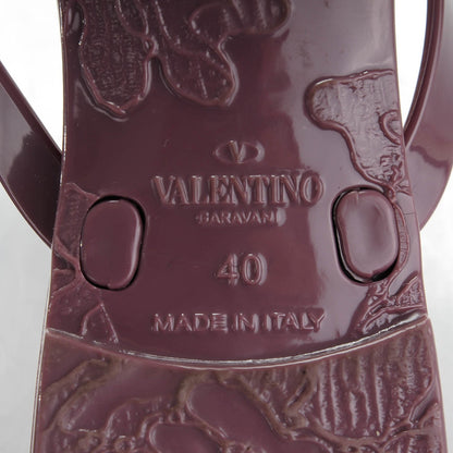 Valentino Garavani PVC Jelly Rockstud Bow Thong Sandals 40 Dark Mauve 6 of 7