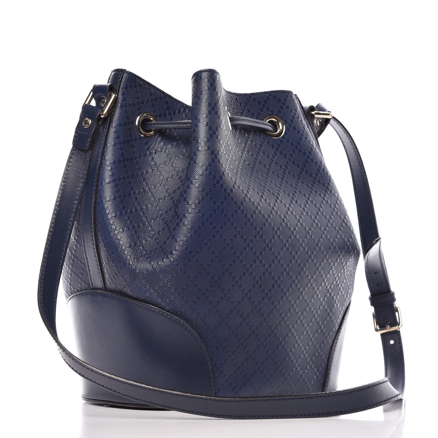 Hilary Lux Bright Diamante Medium Bucket Bag Classic Marine