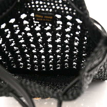 Miu Miu Raffia Shoulder Bag Black 5 of 9