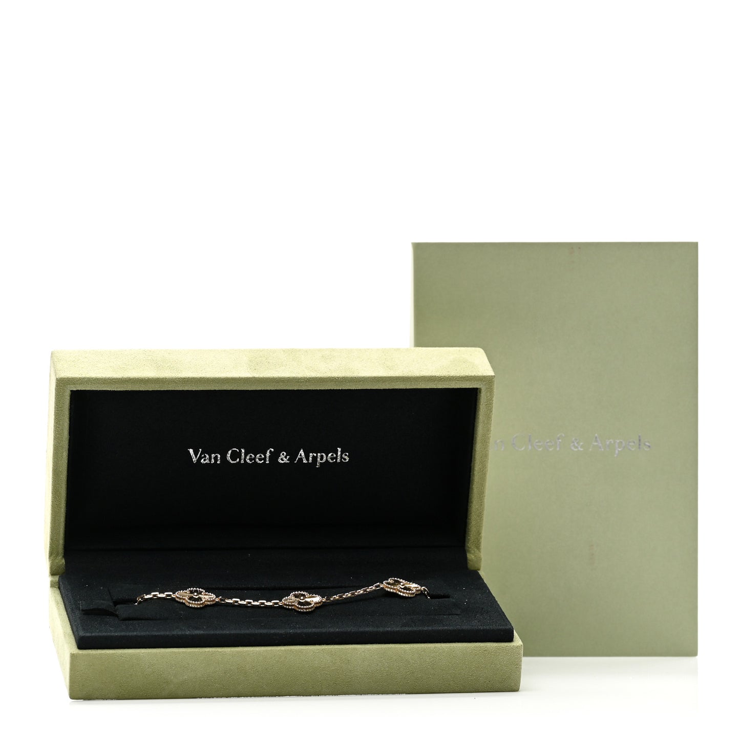 18K Yellow Gold 5 Motifs Guilloche Vintage Alhambra Bracelet