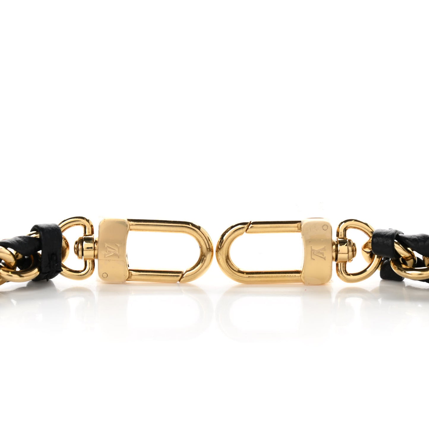 Calfskin Multi Pochette Chain Shoulder Strap Black Gold