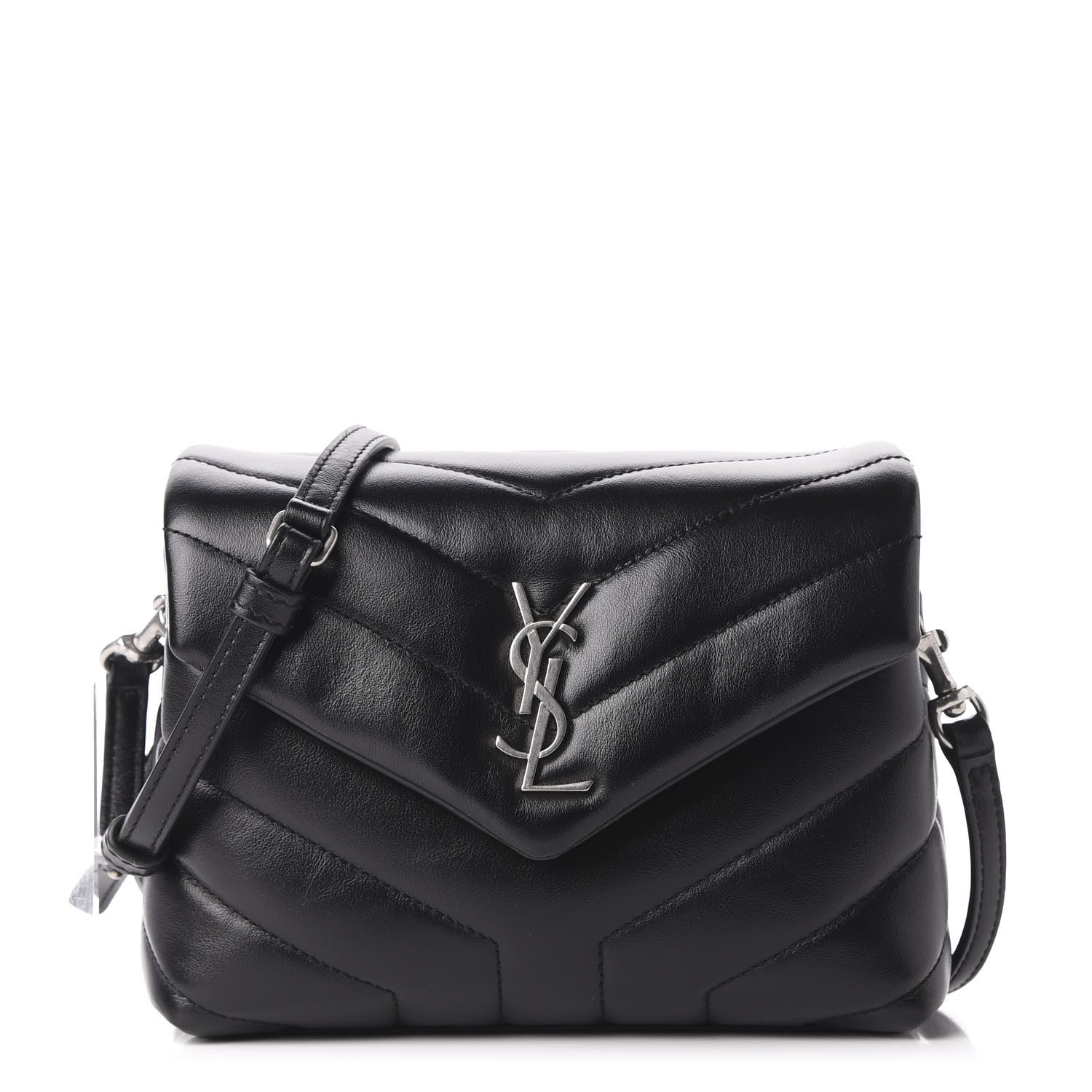 Saint Laurent Calfskin Y Quilted Monogram Toy Loulou Crossbody Bag Black 1 of 11