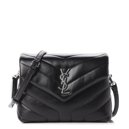 Saint Laurent Calfskin Y Quilted Monogram Toy Loulou Crossbody Bag Black 1 of 11