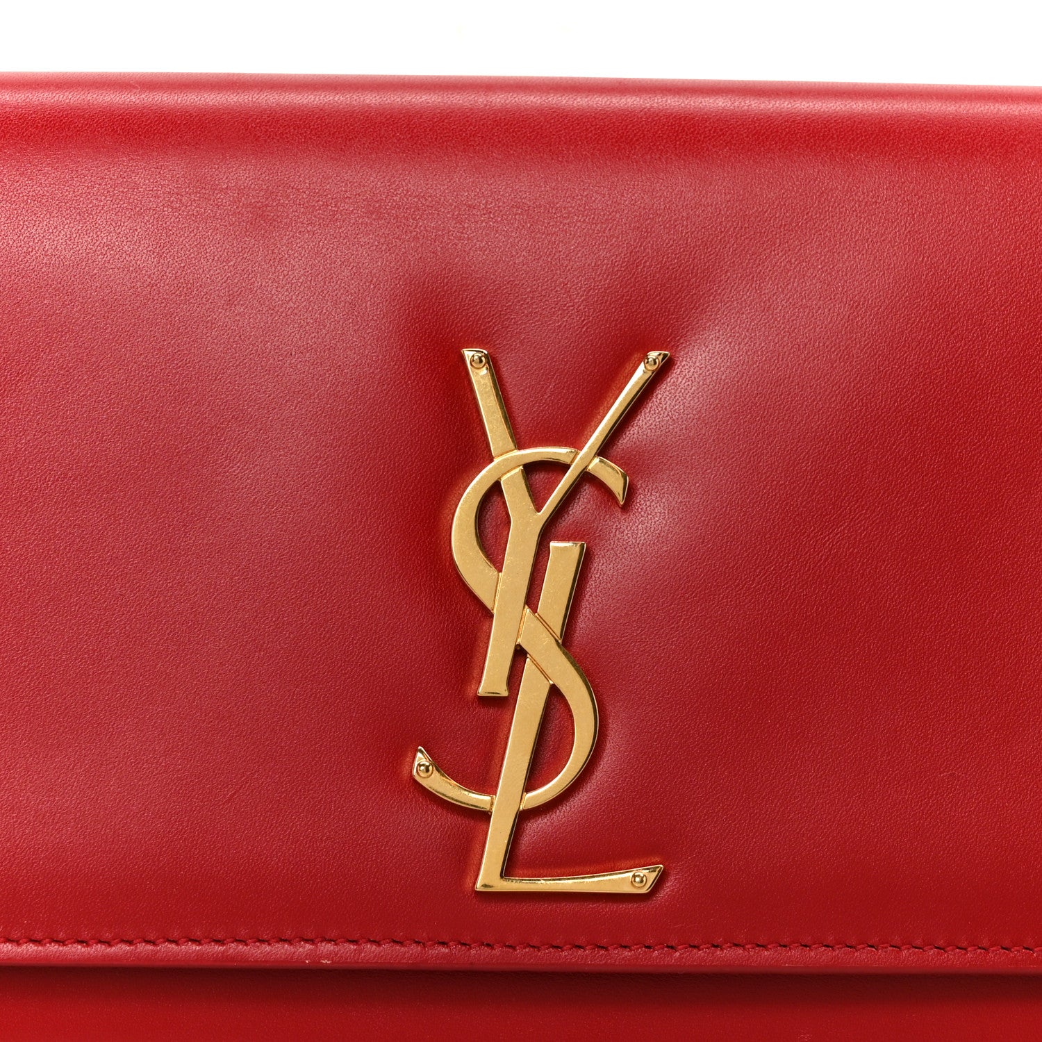 Saint Laurent Grain De Poudre Classic Monogram Cassandre Clutch Rouge Orient 9 of 11