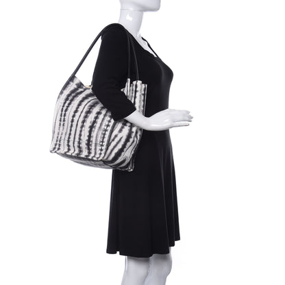 Proenza Schouler Grained Calfskin Large Tie Dye Tote Black White 2 of 10