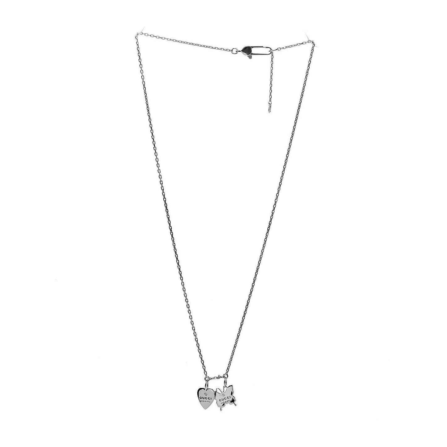Sterling Silver Trademark Butterfly Heart Charm Pendant Necklace