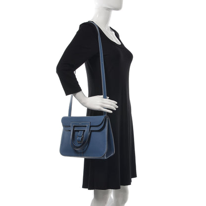 Hermes Taurillon Clemence Halzan 31 Bleu Agate 3 of 14