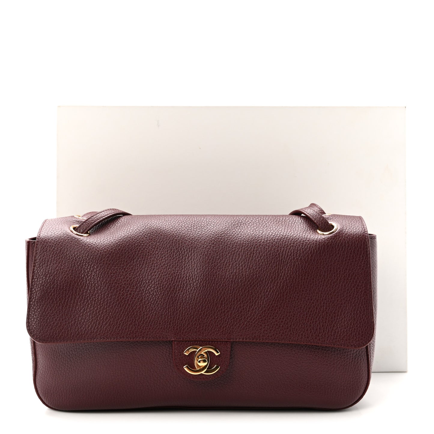 Grained Calfskin Small Souplissimo Maxi Flap Burgundy