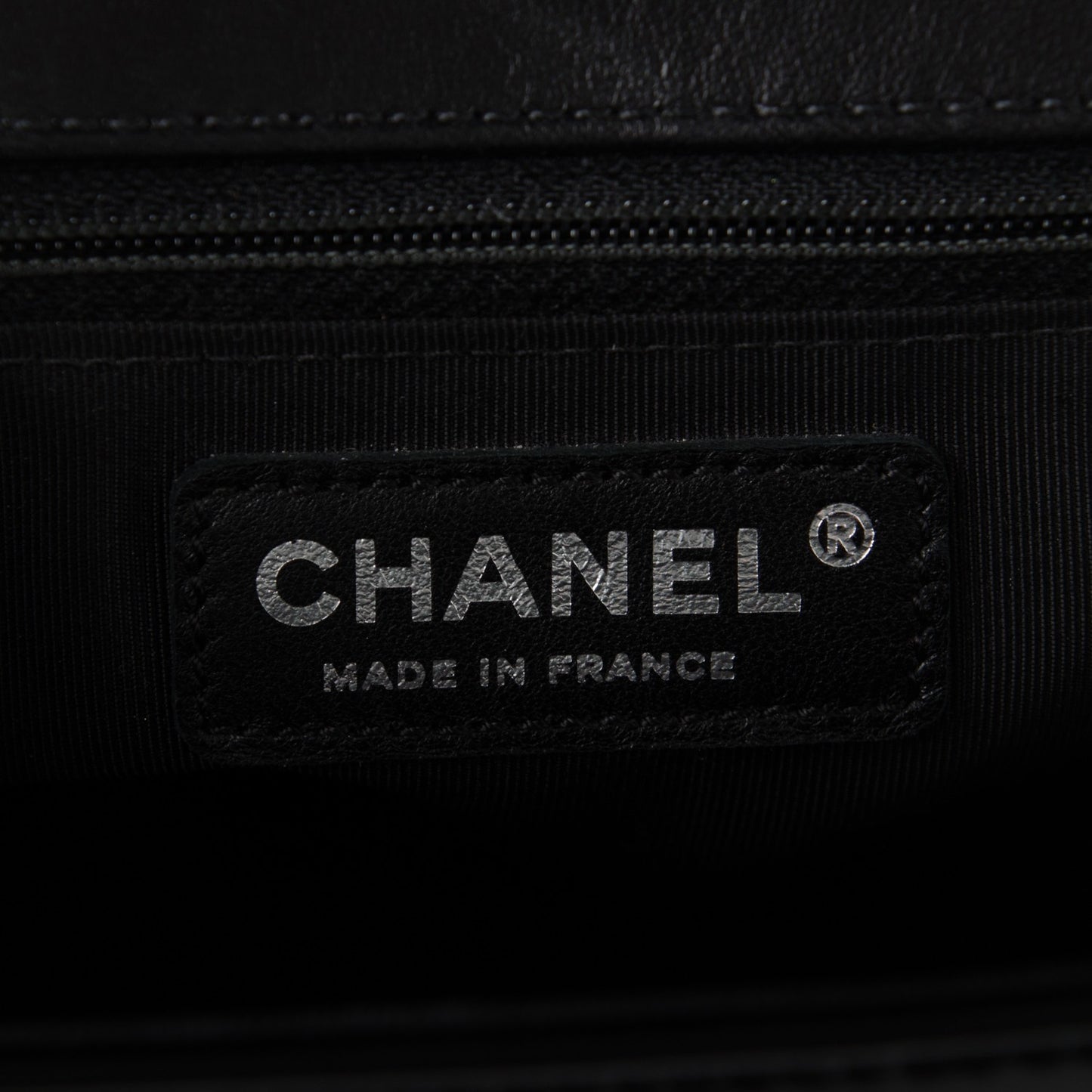 Glazed Calfskin Medium Boy Flap Black