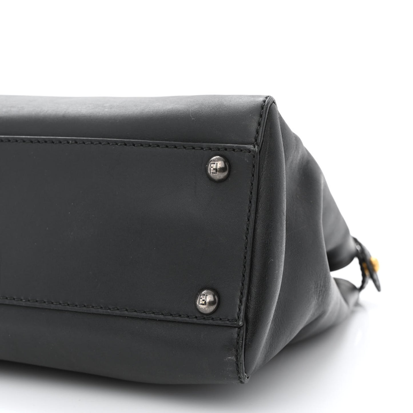 Vitello Suede Medium Peekaboo Iconic Satchel Black