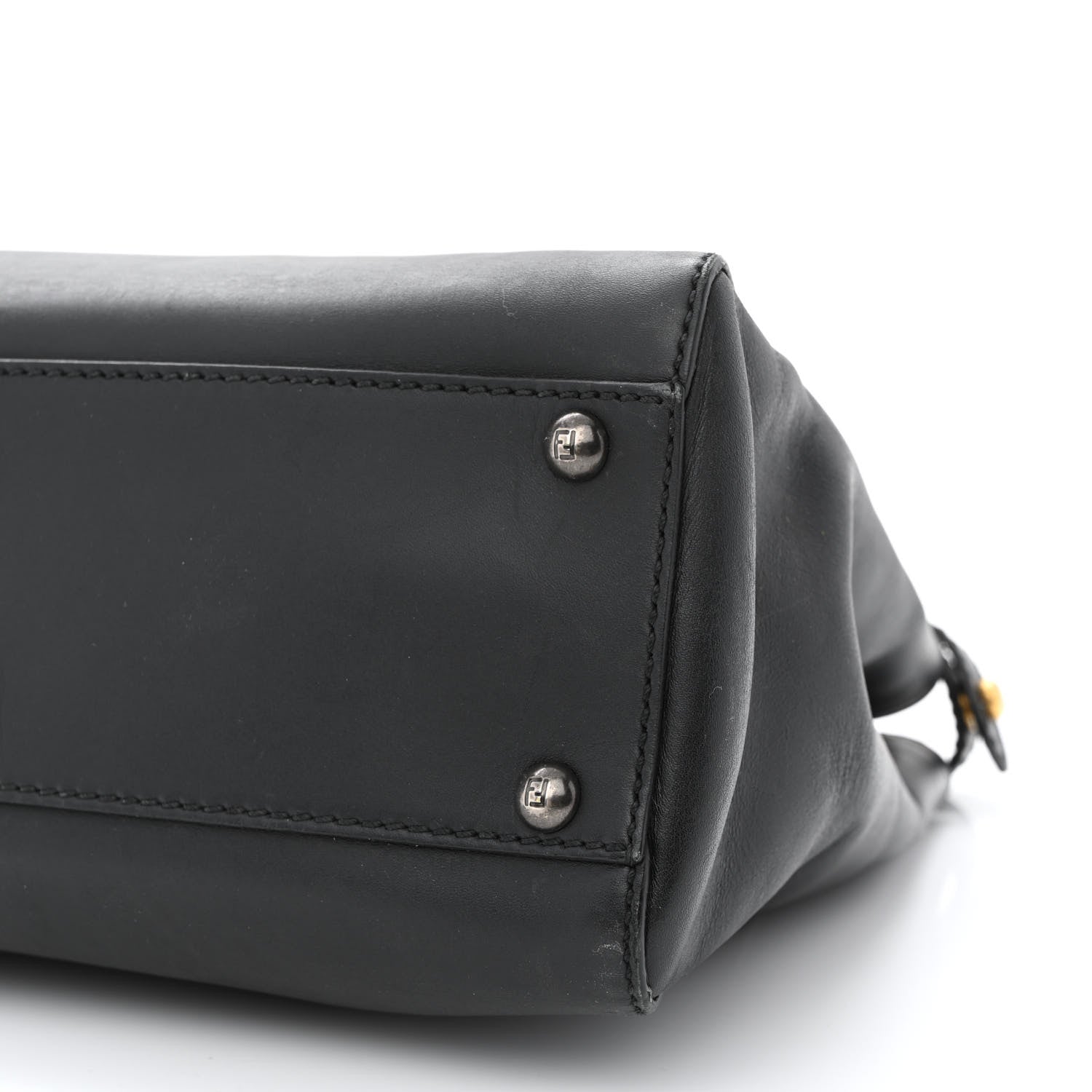 Fendi Vitello Suede Medium Peekaboo Iconic Satchel Black 11 of 11