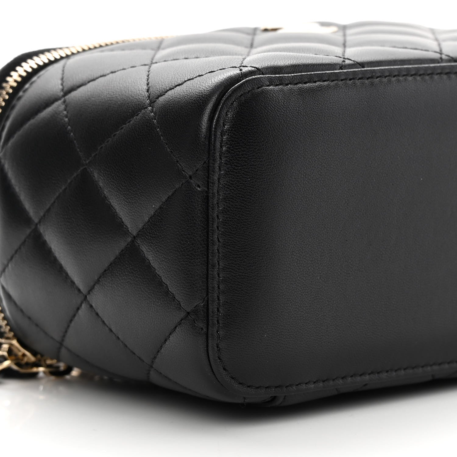 Chanel Lambskin Quilted Small Top Handle Vanity Case With Chain Black 10 of 11