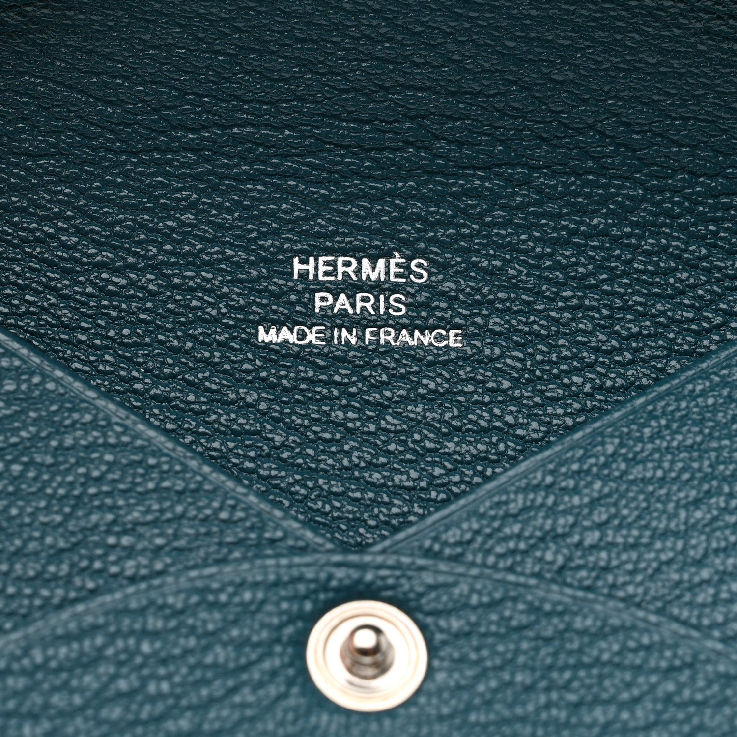 Hermes Chevre Mysore Calvi Card Case Vert Bosphore 6 of 8