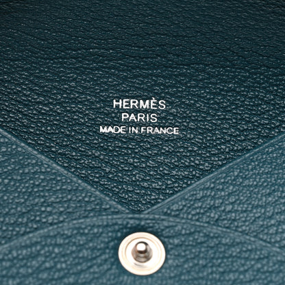 Hermes Chevre Mysore Calvi Card Case Vert Bosphore 6 of 8